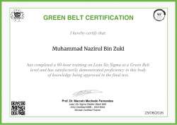 GREEN BELT CERTIFICATION