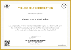 YELLOW BELT CERTIFICATION