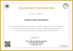 YELLOW BELT CERTIFICATION