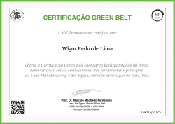 CERTIFICAÇÃO GREEN BELT