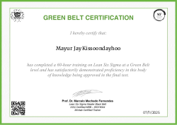 GREEN BELT CERTIFICATION