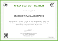 GREEN BELT CERTIFICATION