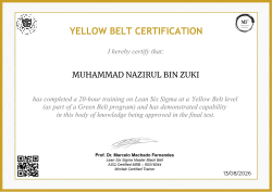 YELLOW BELT CERTIFICATION