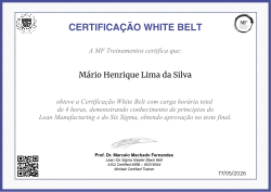 CERTIFICAÇÃO WHITE BELT