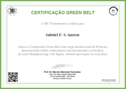 CERTIFICAÇÃO GREEN BELT