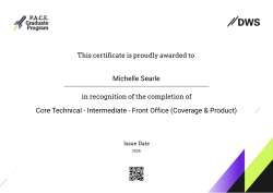 Core Technical - Intermediate - Front Office (Coverage & Product)