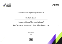Core Technical - Advanced - Front Office Investment