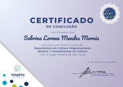Especialista em Cultura Organizacional - Módulo Fundamentos da Cultura