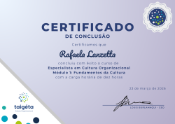 Especialista em Cultura Organizacional - Módulo Fundamentos da Cultura - Copy