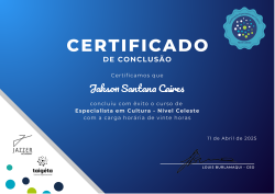 Especialista em Cultura - Nível Celeste