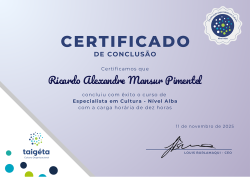 Especialista em Cultura - Nível Alba