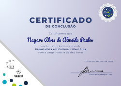 Especialista em Cultura - Nível Alba