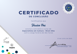 Especialista em Cultura - Nível Alba