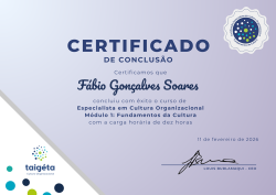 Especialista em Cultura Organizacional - Módulo Fundamentos da Cultura