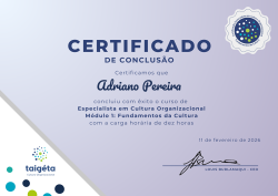Especialista em Cultura Organizacional - Módulo Fundamentos da Cultura