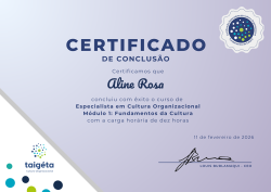 Especialista em Cultura Organizacional - Módulo Fundamentos da Cultura