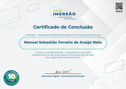 Imersão de Planejamento de Investimentos no Exterior