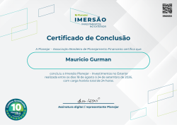 Imersão de Planejamento de Investimentos no Exterior