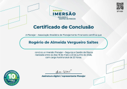 Imersão de Planejamento de Seguros e Gestão de Riscos