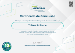 Imersão de Planejamento de Investimentos no Exterior