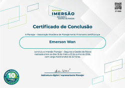 Imersão de Planejamento de Seguros e Gestão de Riscos