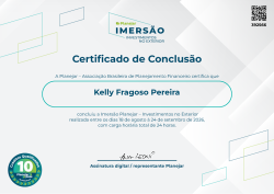 Imersão de Planejamento de Investimentos no Exterior