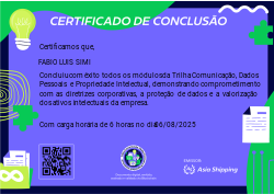 Trilha Comunicação, Dados Pessoais e Propriedade Intelectual