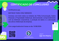 Trilha Comunicação, Dados Pessoais e Propriedade Intelectual