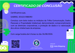 Trilha Comunicação, Dados Pessoais e Propriedade Intelectual