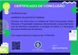 Trilha Comunicação, Dados Pessoais e Propriedade Intelectual