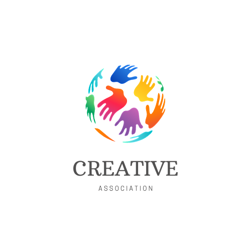 Colorful Abstract Globe Hands Association Logo