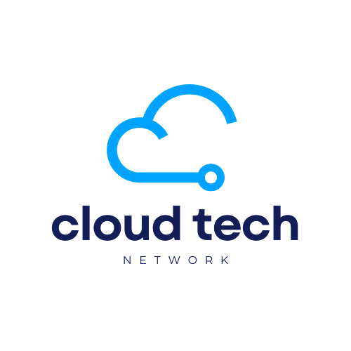 Blue Minimalist Cloud Tech Logo